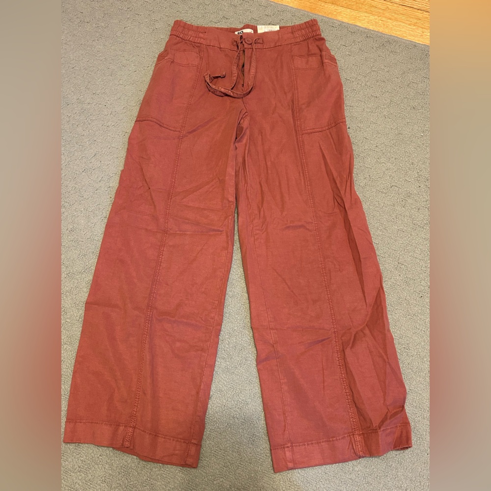 SO Wide Leg Pants in Rust Red